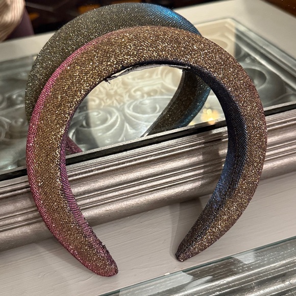 Zara Accessories - Zara Padded Shimmering Gold Blue and Pink Iridescent Headband